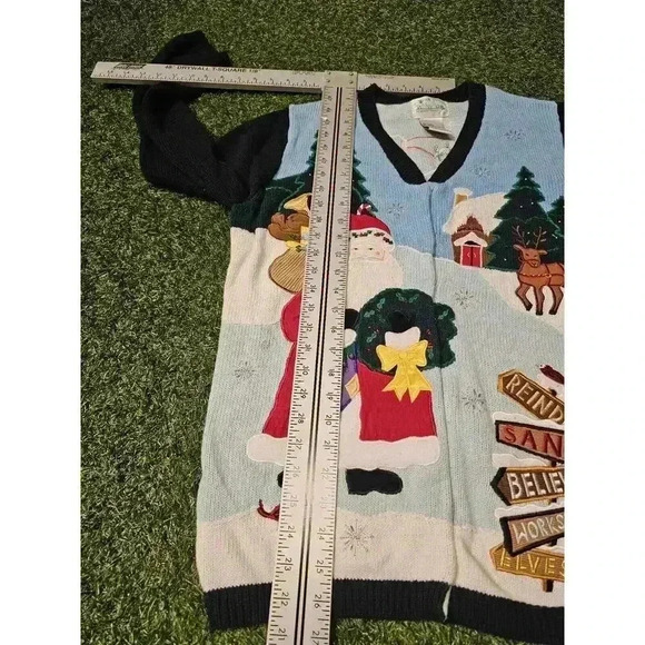 VINTAGE The Quacker Factory Cardigan Women Medium Sweater Embroidered V Neck - Picture 8 of 10